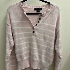 purple striped sweater